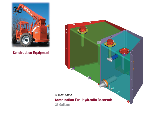 Combination Fuel Hydraulic Reservoir for Material Handlers